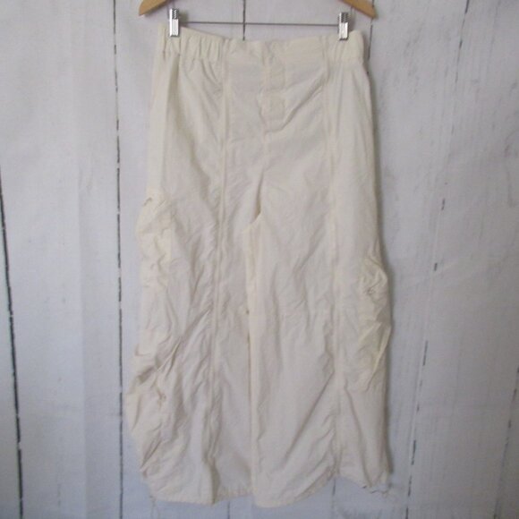 Urban Outfitters Pants 6 Cream Cargo Parachute Y2K Wide Leg Baggy High Rise Crop - Picture 1 of 6